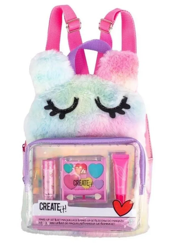 Create It! zestaw do makijażu w puchatym plecaku