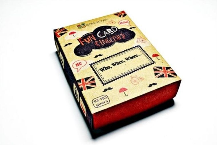 Creativo. Fun Card English. Who, When, Where...