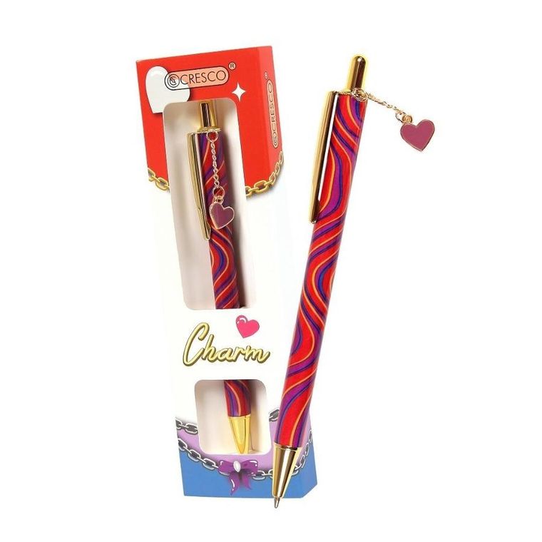 Cresco, Charm, długopis z zawieszką, w etui, serce czerwone