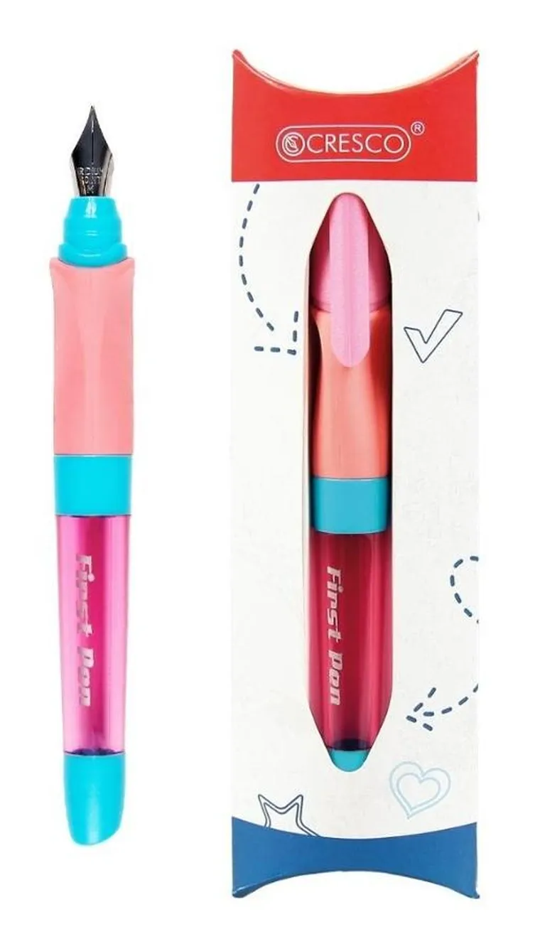 Cresco, First Pen, pióro wieczne do nauki pisania, różowe