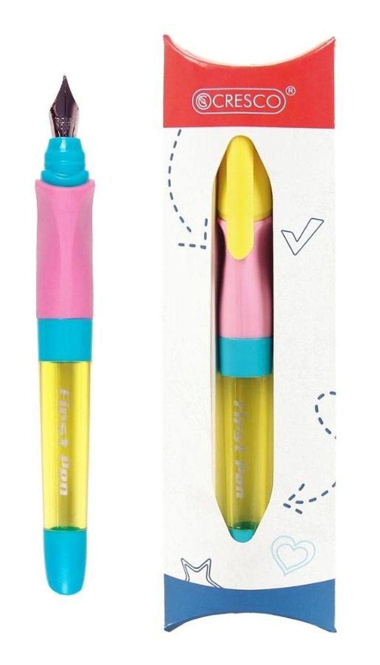 Cresco, First Pen, pióro wieczne do nauki pisania, żółte