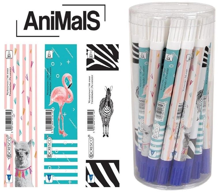 Cresco, GoPen, wymazywacz atramentu, Animals, 30 szt.