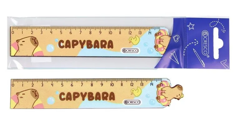 Cresco, Kapibara, linijka drewniana, 15 cm