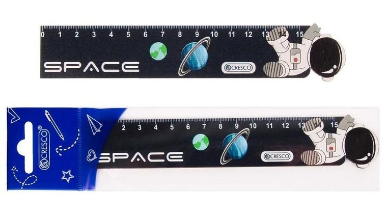 Cresco, linijka drewniana, Kosmonauta, 15 cm