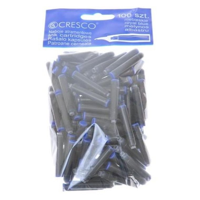 Cresco, naboje do piór, niebieskie, 100 szt.