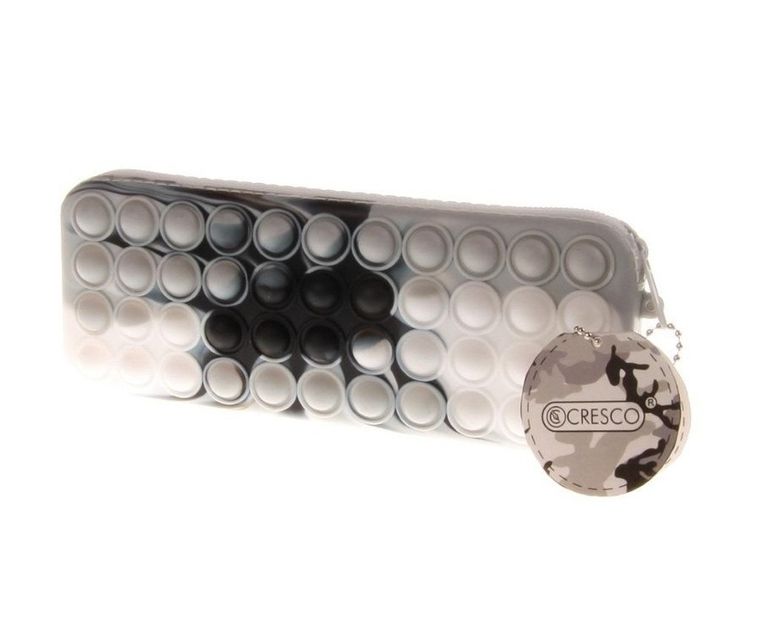 Cresco, piórnik szkolny, silikonowy, Moro szary