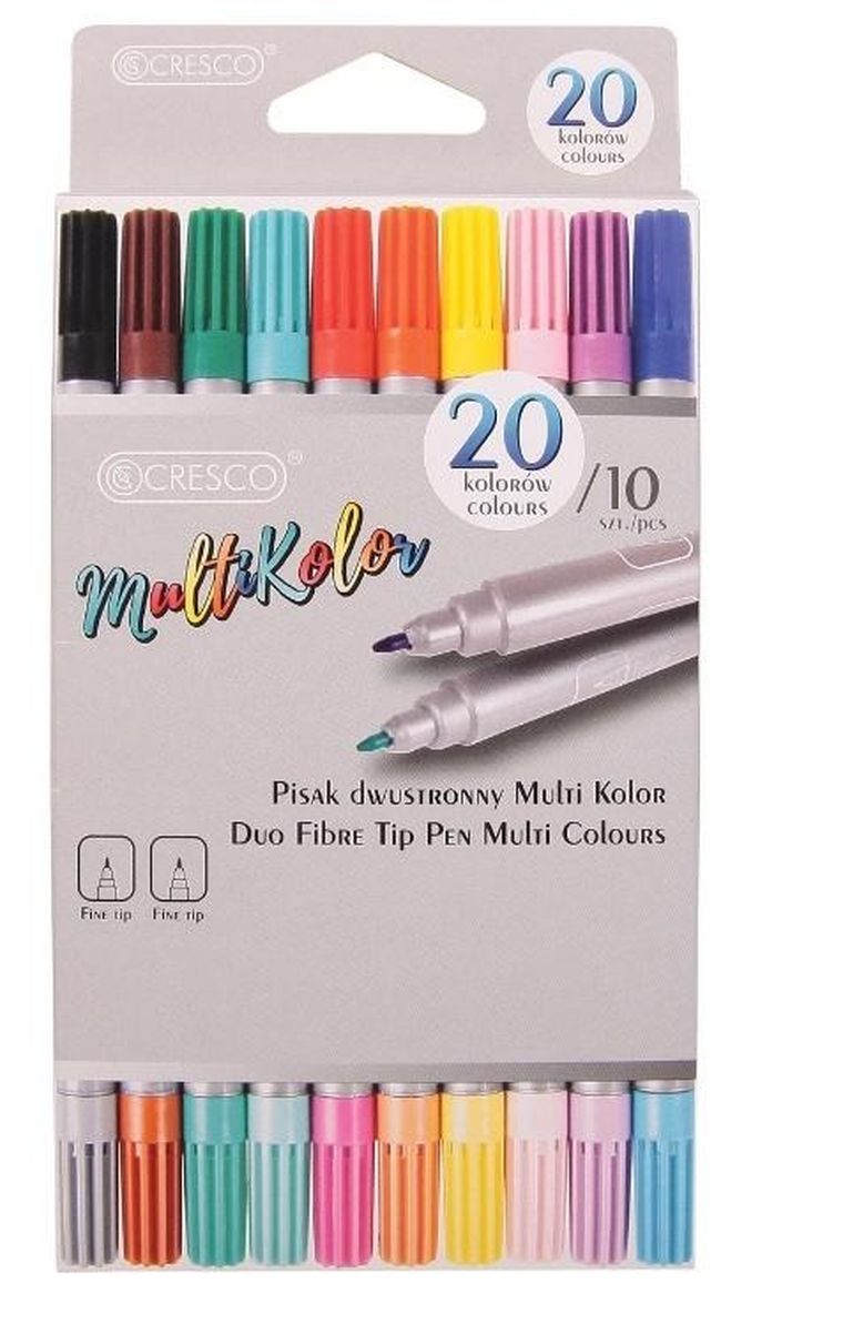 Cresco, pisaki dwustronne, multikolor, 20 kolorów