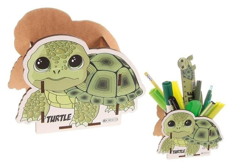 Cresco, przybornik organizer na biurko, Żółw