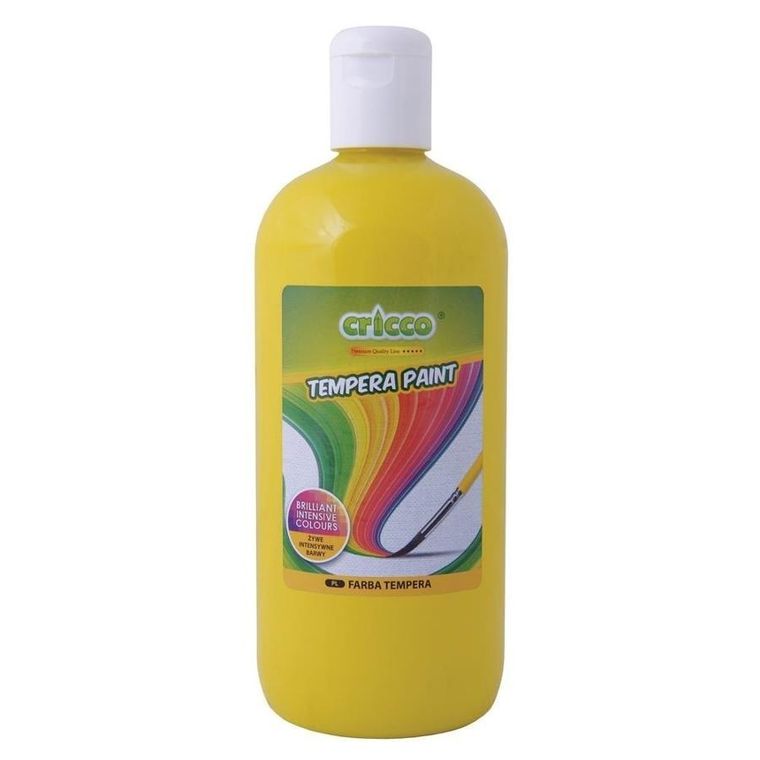 Cricco, farba tempera, żółta, 500 ml