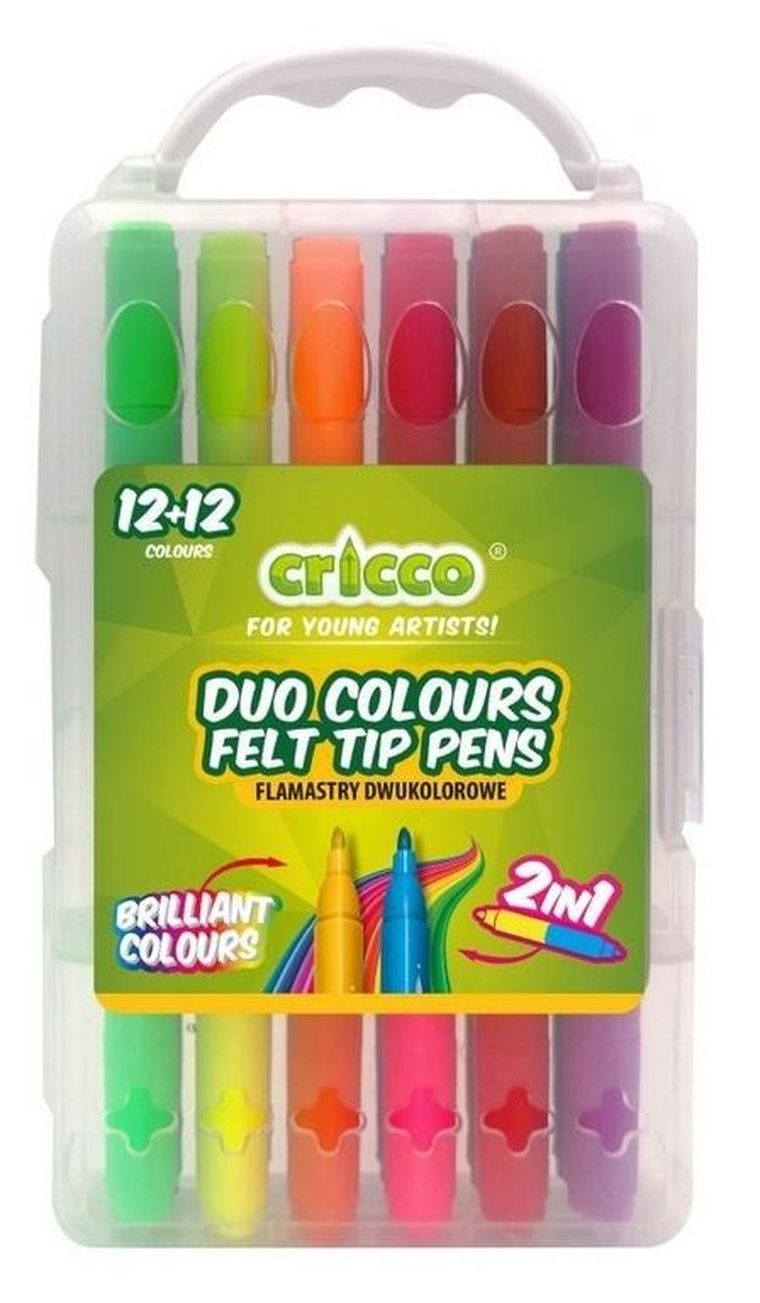 Cricco, flamastry dwustronne, 24 kolory
