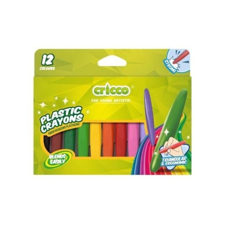 Cricco, kredki woskowe plastikowe, 12 kolorów