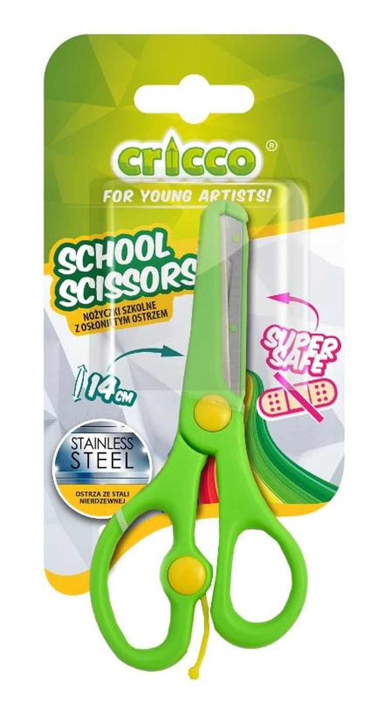 Cricco, nożyczki szkolne z osłoniętym ostrzem, 14 cm