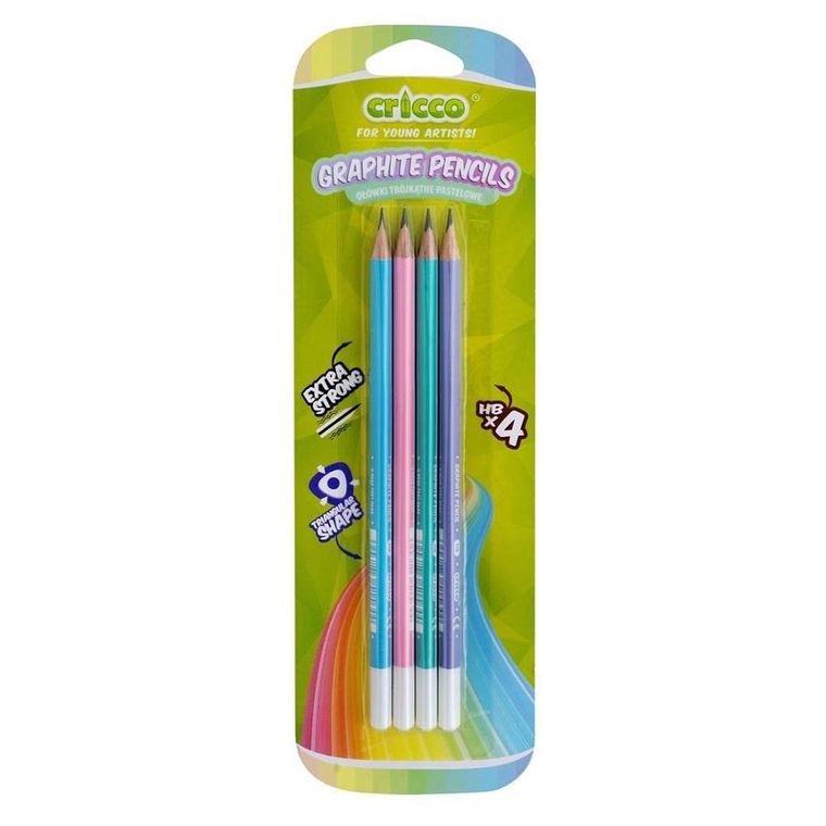 Cricco, ołówek trójkątny, pastel, HB, 4 szt.