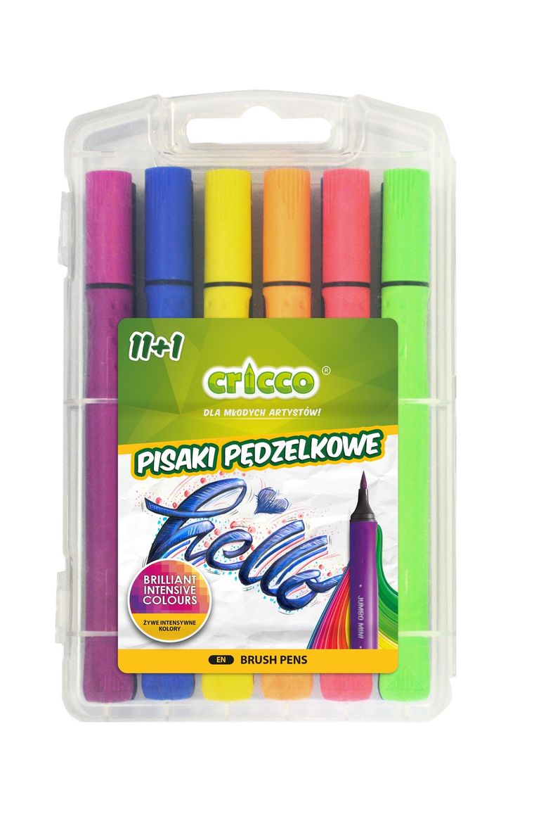Cricco, pisaki pędzelkowe, 12 kolorów