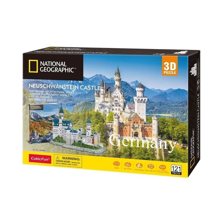 Cubic Fun, National Geographic, Zamek Neuschwanstein, puzzle 3D, 121 elementów