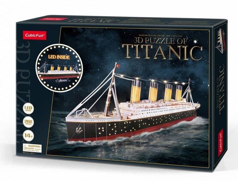 Cubic Fun, Titanic LED, puzzle 3D, 246 elementów