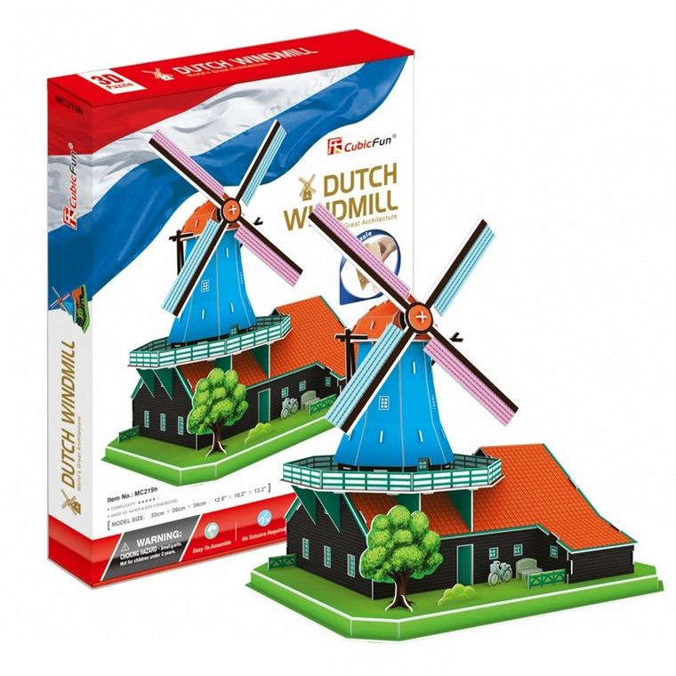 Cubic Fun, Wiatrak Holenderski, puzzle 3D, 71 elementów
