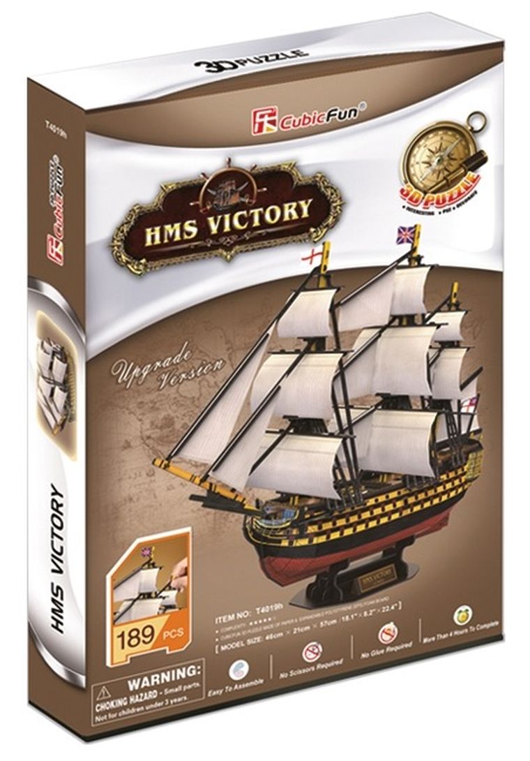 Cubic Fun, Żaglowiec Hms Victory, puzzle 3D, 189 elementów