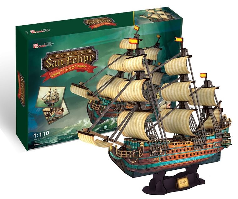 Cubic Fun, Żaglowiec The Spanish Armada-San Felipe, puzzle 3D, 248 elementów