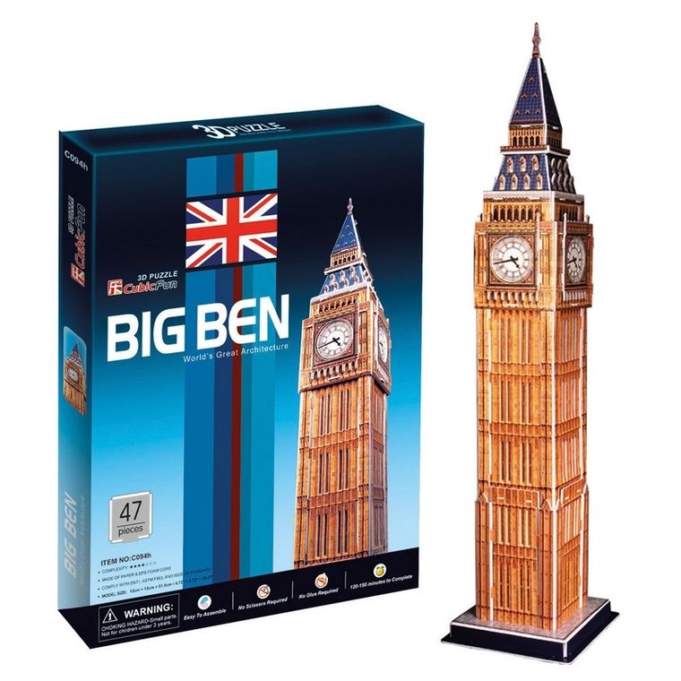 Cubic Fun, Zegar Big Ben, puzzle 3D, 47 elementów