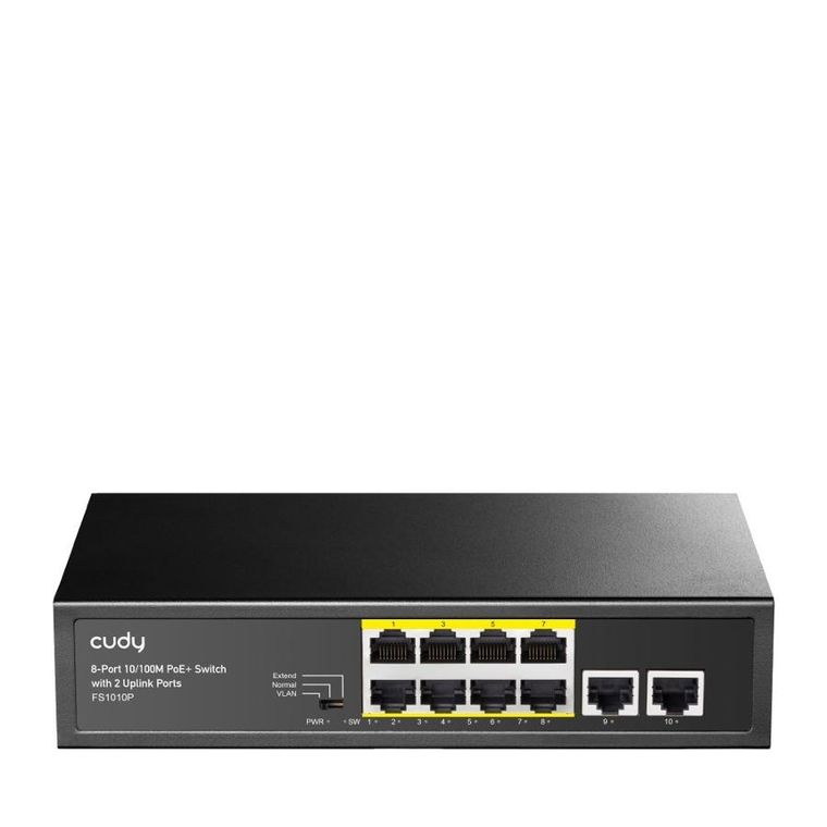 Cudy, przełącznik, switch, FS1010P 8-Port 10/100M PoE+ 120W 2xUplink