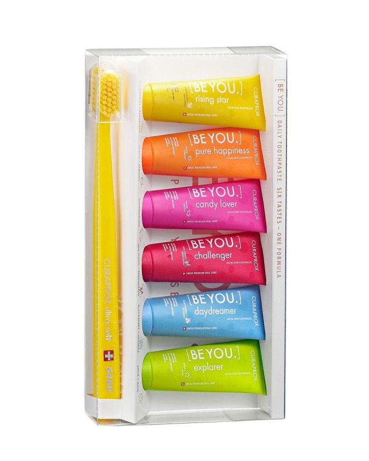 Curaprox, [be you.], wybielająca pasta do zębów, 6-10 ml + szczoteczka do zębów CS5460, Ultra Soft