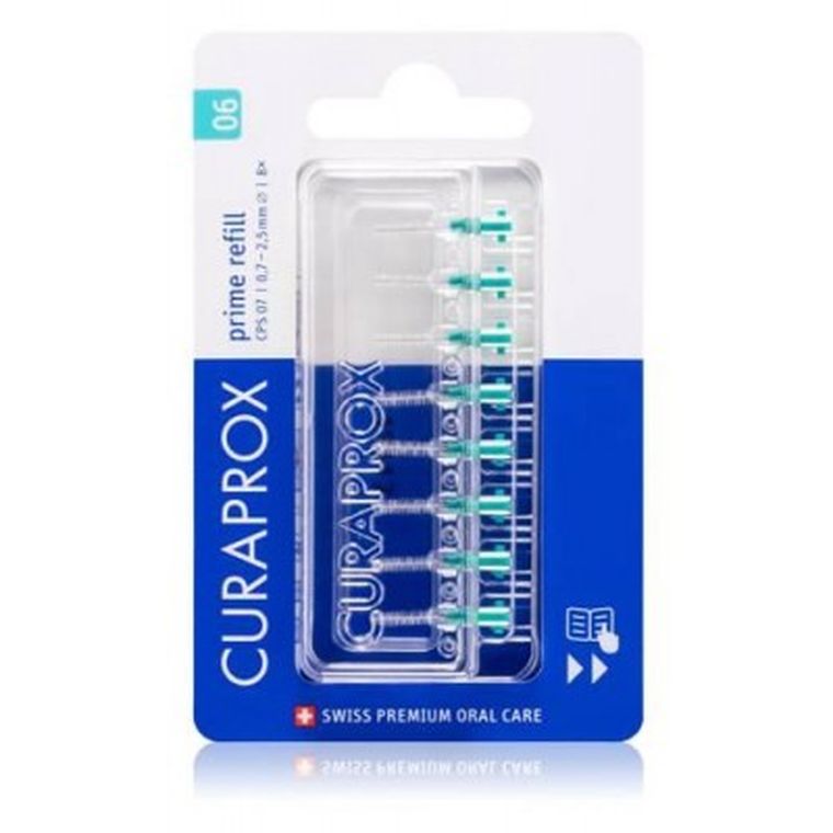Curaprox, czyściki międzyzębowe, końcówki Prime CPS06, turkusowe, 8 szt.