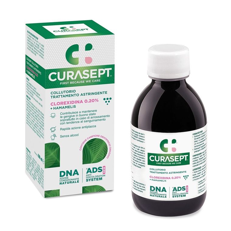 Curasept, płyn do płukania ust, 0,20%CHX ADS220 Astringent (z oczarem wirginijskim) + DNA - ASTRINGENT PRO, 200 ml