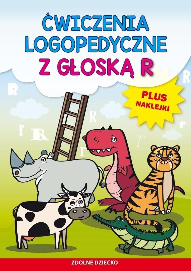 Ćwiczenia logopedyczne z głoską R. Plus naklejki