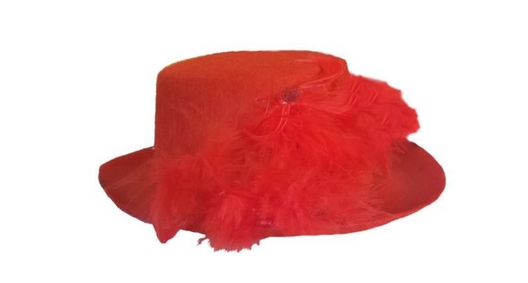 Cylinder, mini, czerwony