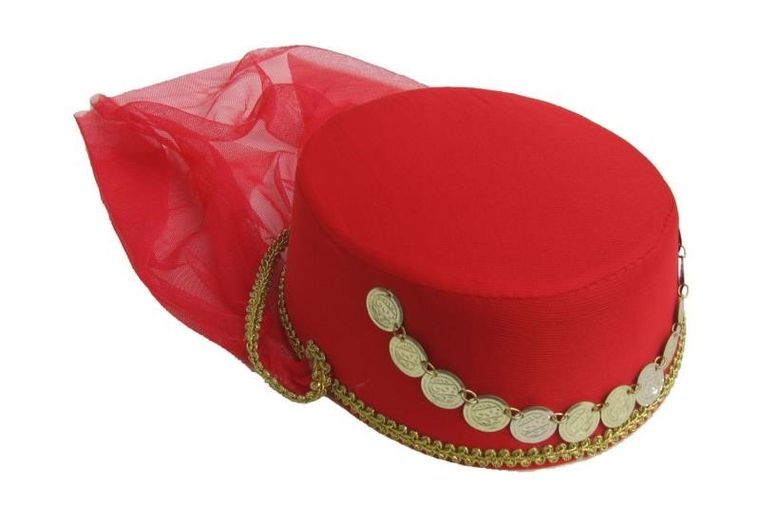 Czapka arabka, czerwona