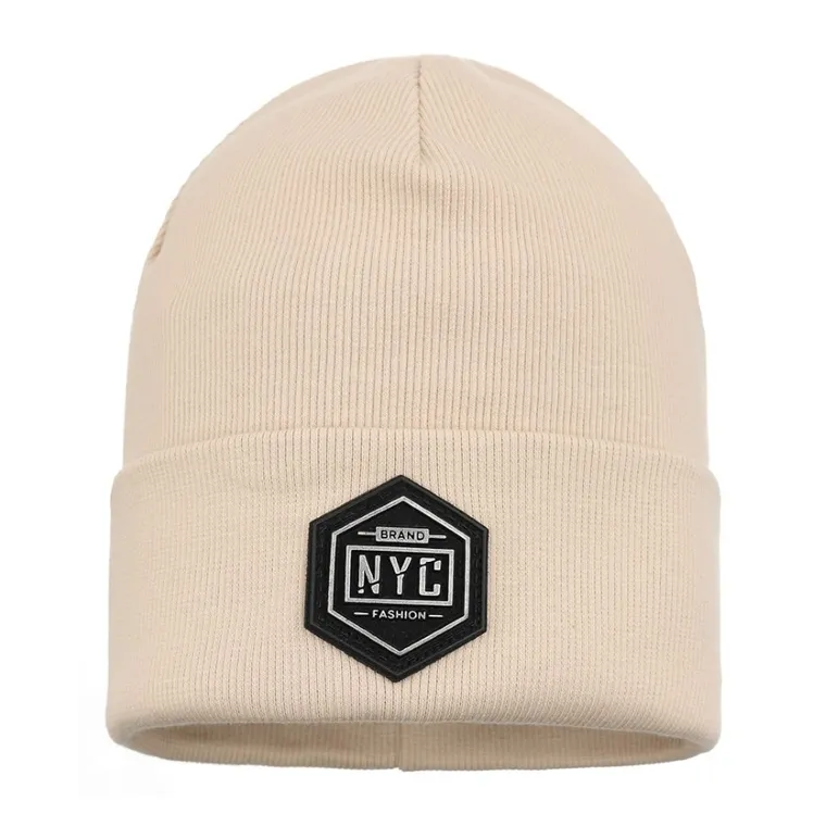 Czapka chłopięca, beżowa, Ambra