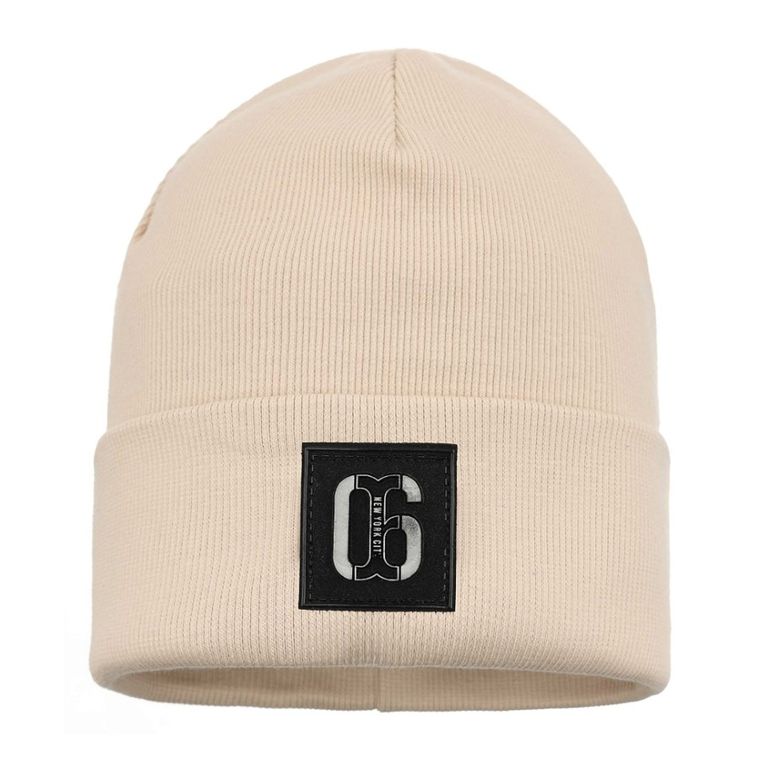 Czapka chłopięca, beżowa, Ambra