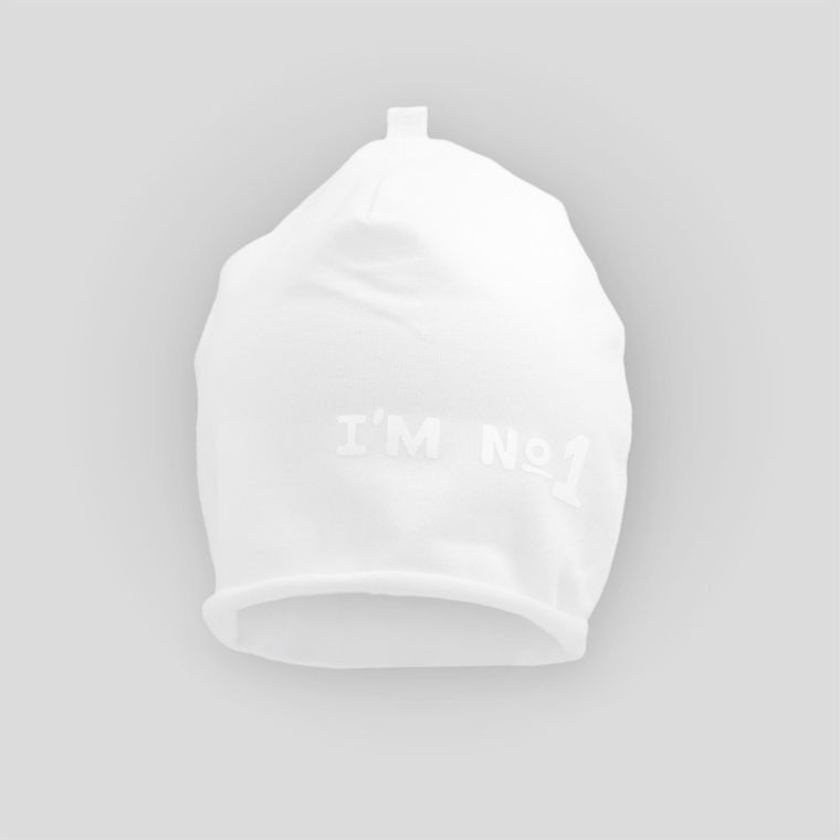 Czapka chłopięca, biała, smerfowa, Iltom