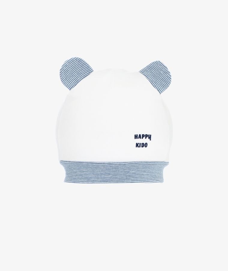 Czapka chłopięca, biała, uszy, Happy kido, Iltom