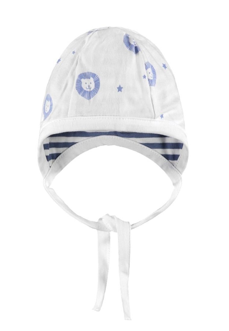 Czapka chłopięca, dwustronna, niebiesko-biała, Bellybutton