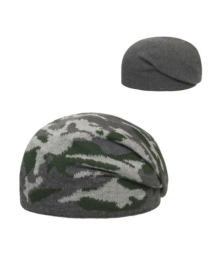 Czapka chłopięca, dwustronna, szara, moro, Döll