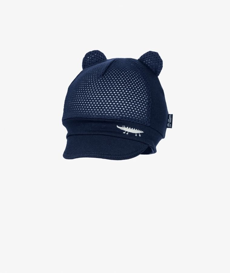 Czapka chłopięca, granatowa, krokodyl, Iltom