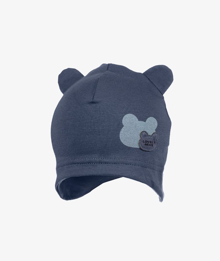 Czapka chłopięca, niebieska, uszka, Iltom