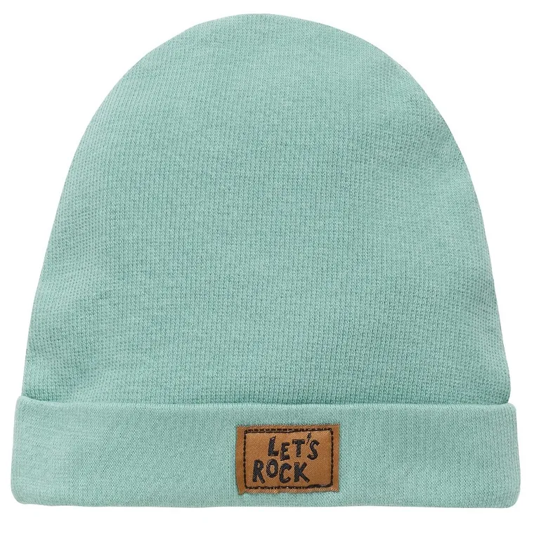 Czapka chłopięca, prążkowana, zielona, Pinokio