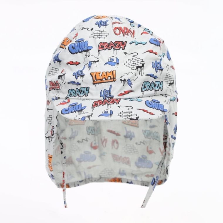 Czapka chłopięca safari, biała, Yoclub