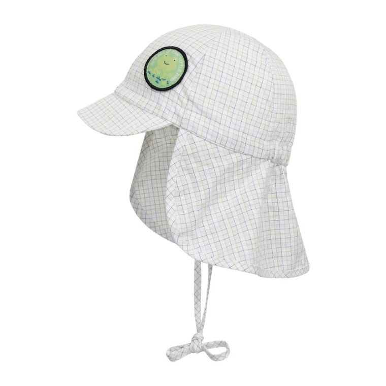 Czapka chłopięca safari, wiązana, biała, Döll