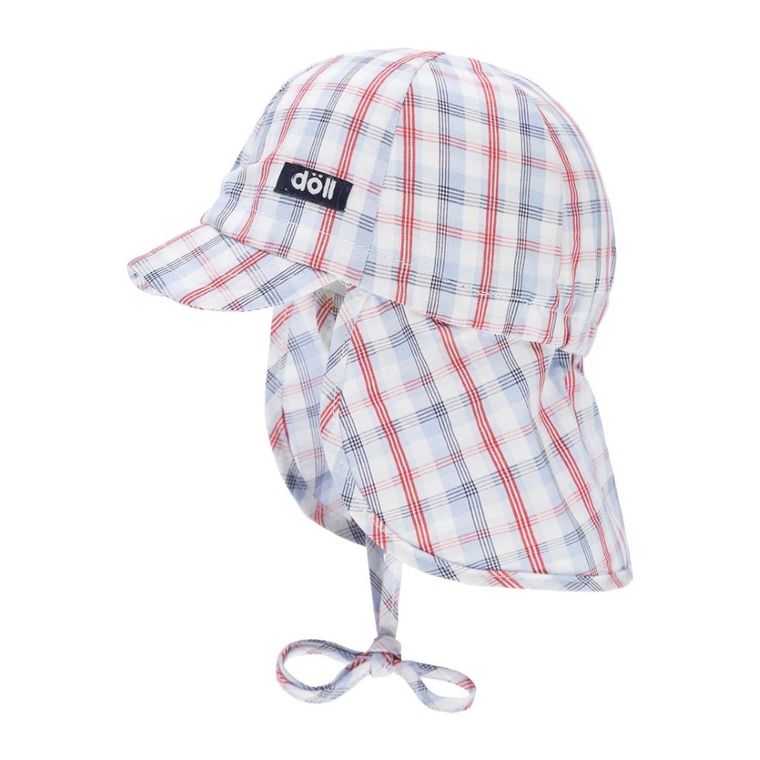 Czapka chłopięca safari, wiązana, biała, Döll