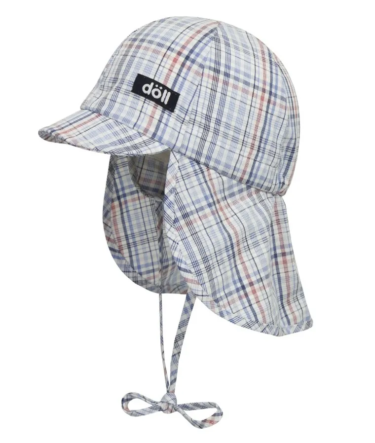 Czapka chłopięca safari, wiązana, ecru, Döll