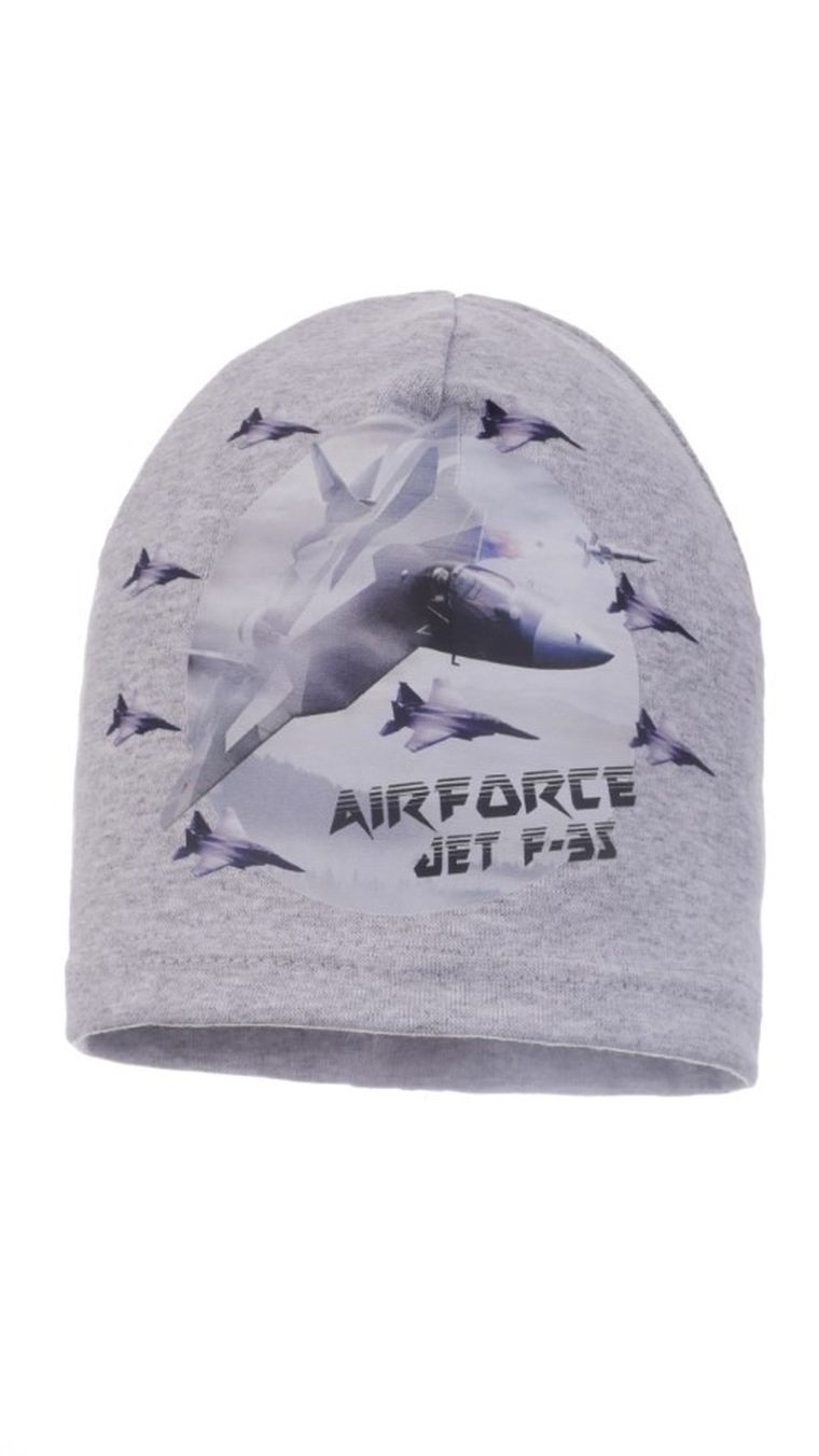 Czapka chłopięca, szara, Ambra