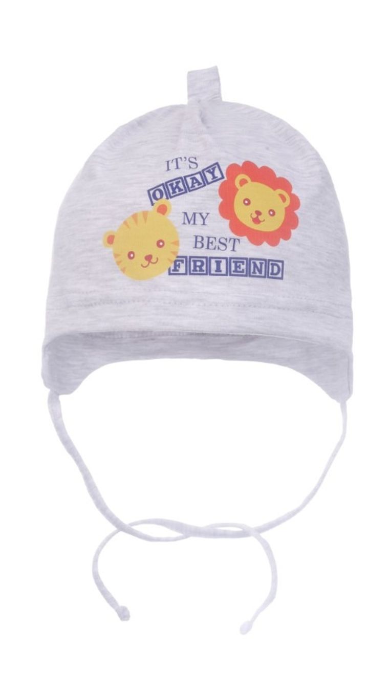 Czapka chłopięca, szara, Ambra