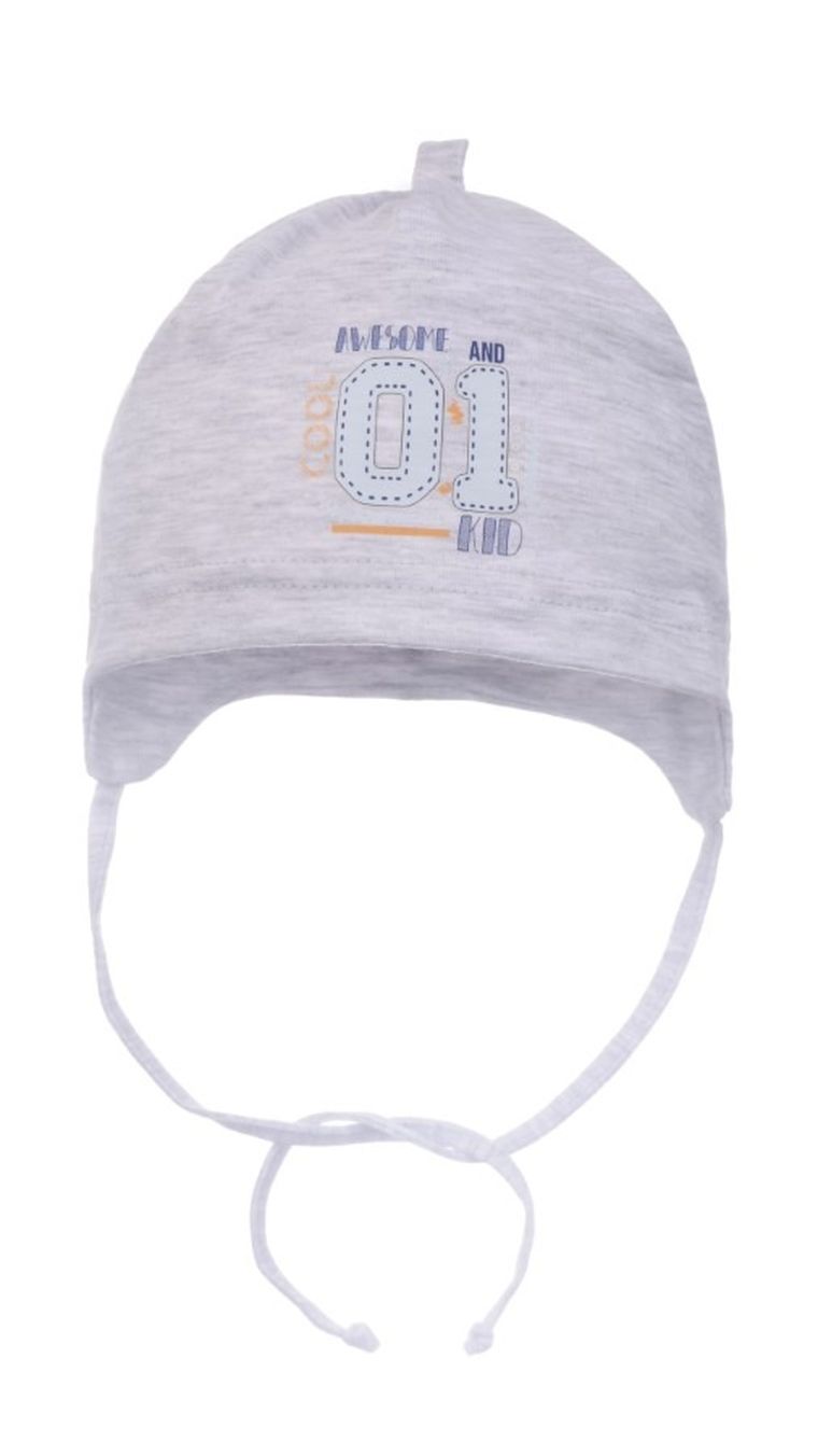 Czapka chłopięca, szara, Ambra