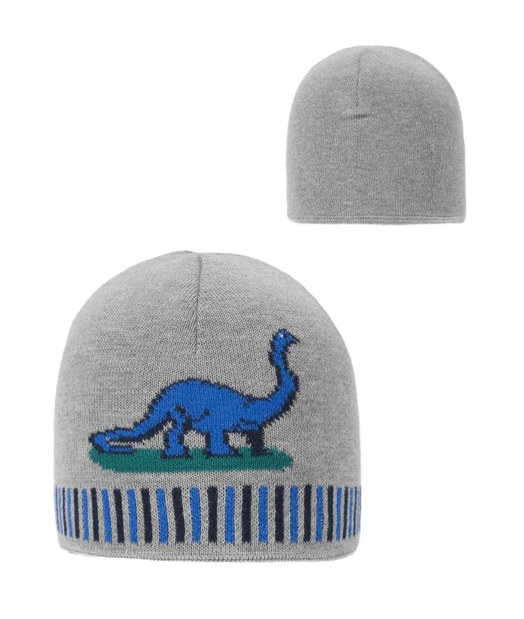 Czapka chłopięca, szara, dinozaur, Döll