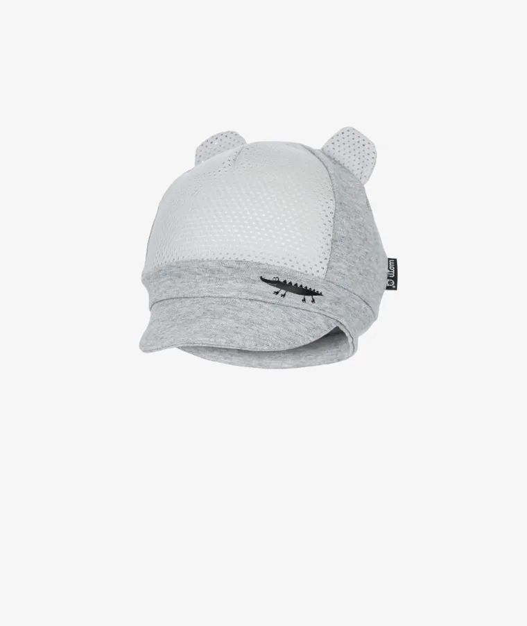 Czapka chłopięca, szara, krokodyl, Iltom