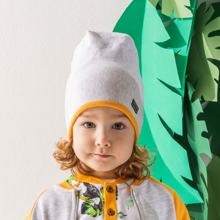 Czapka chłopięca, szara, Nicol